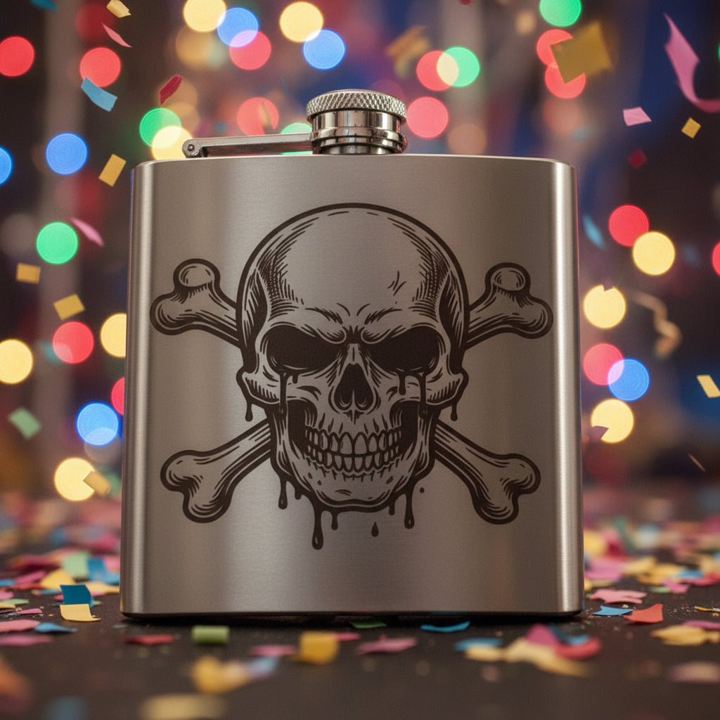 Bloody Skull & Bones Flask