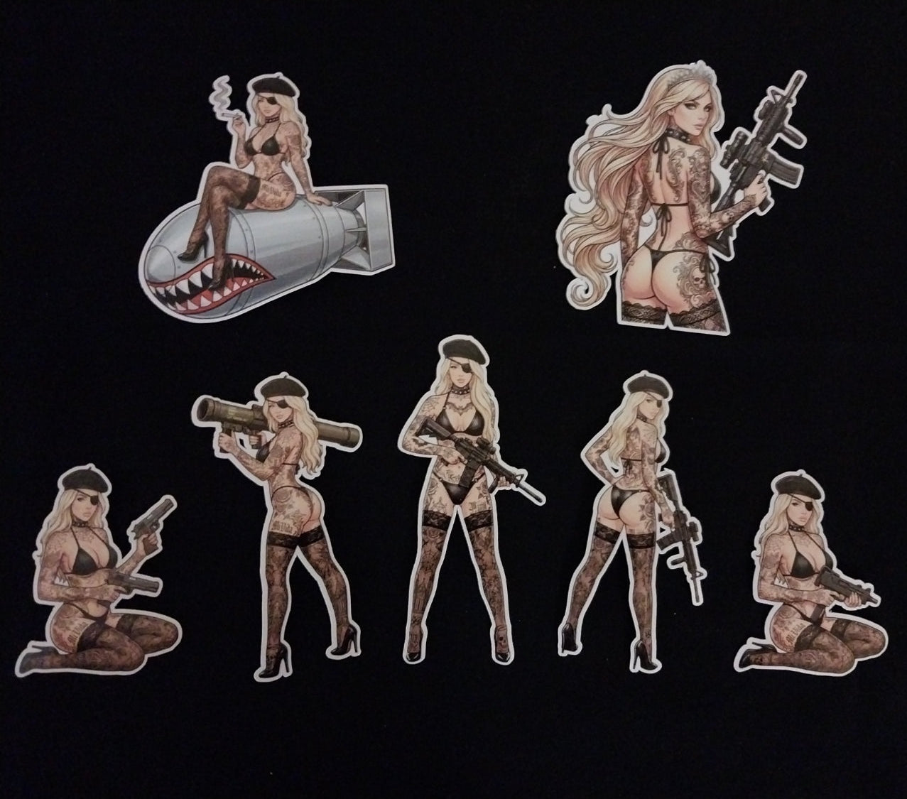 Bazooka Blonde 7 pack sticker set