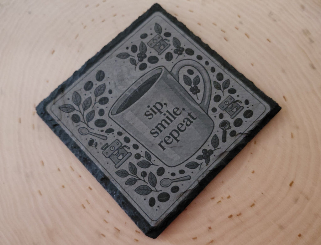 Sip Smile Repeat Slate Coaster