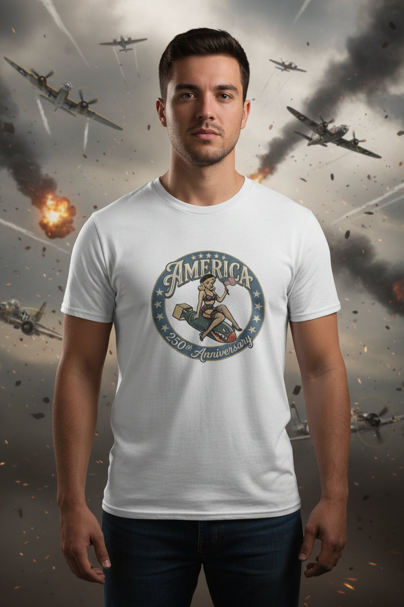 Limited Edition 250th American Anniversary Pin-Up Style T-Shirt