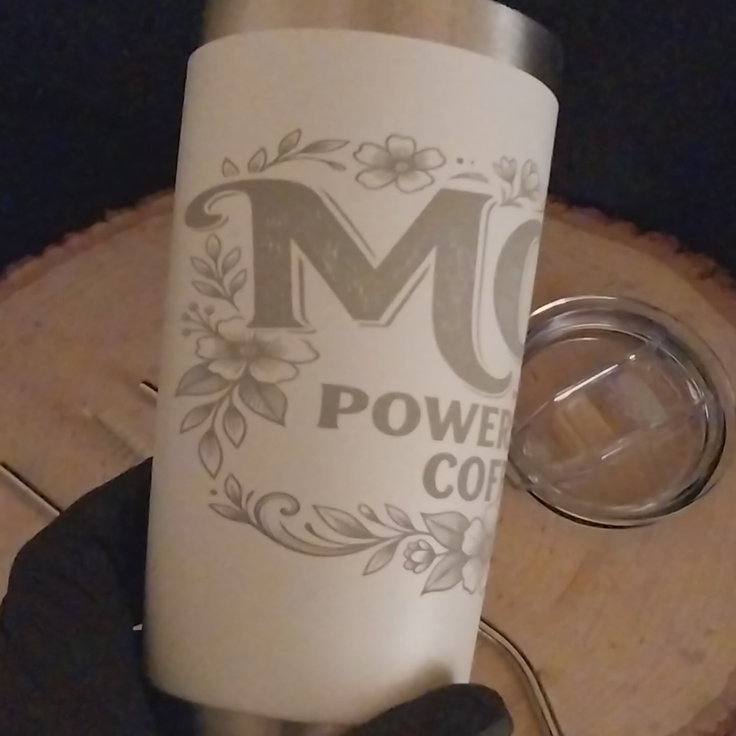 MOM Powered by Coffee Drink Tumbler